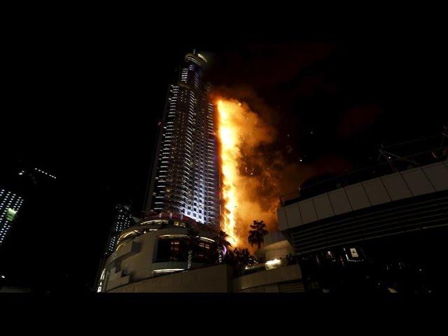 Massive Fire Breaks Out Near Burj Khalifa During Dubai New Year’s Fireworks Display