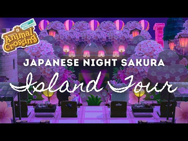 JAPANESE NIGHT SAKURA ISLAND TOUR | Animal Crossing New Horizons
