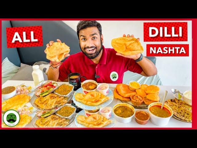 Eating Every Delhi Breakfast Food Challenge | Veggie Paaji