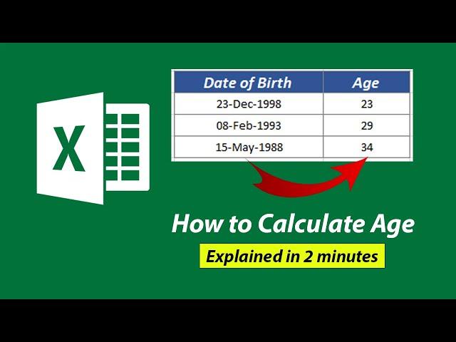 How to Calculate Age Using a Date of Birth in Excel | Excel Tutorials for Beginners