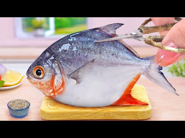 Secret Of Fish Recipe  How To Make Miniature Grilled Baby Pomfret Fish  Tina Mini Cooking