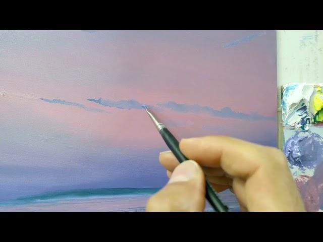 How to paint a sunset beach scene - brennerfineart #Shorts