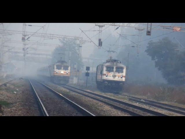 160 KMPH!! Gatimaan Express Overtakes AP Sampark Kranti at full Speed..!!!