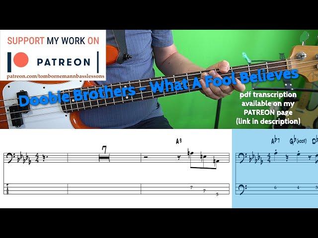 Doobie Brothers - What A Fool Believes (Bass cover with tabs)