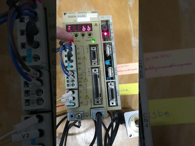 Testing YASKAWA SGDH-A5AE 50W servo drive amp + NS100 module for qualityservomotorrepairs