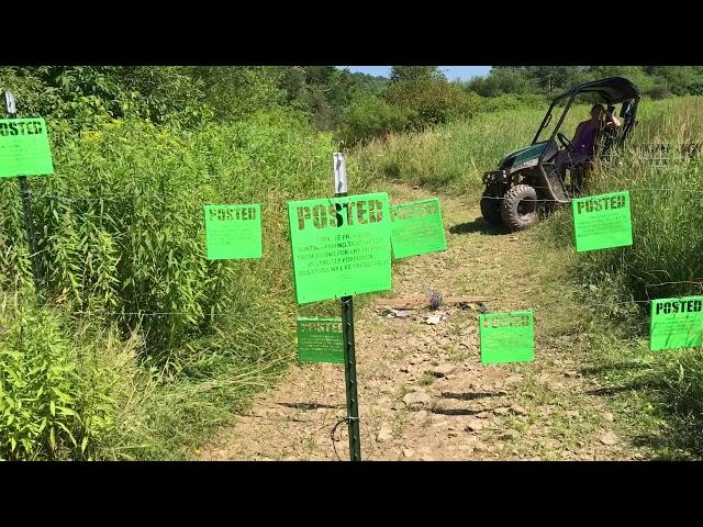 Trying to keep tresspassers out of Native Trout Stream and food plots serious property markers