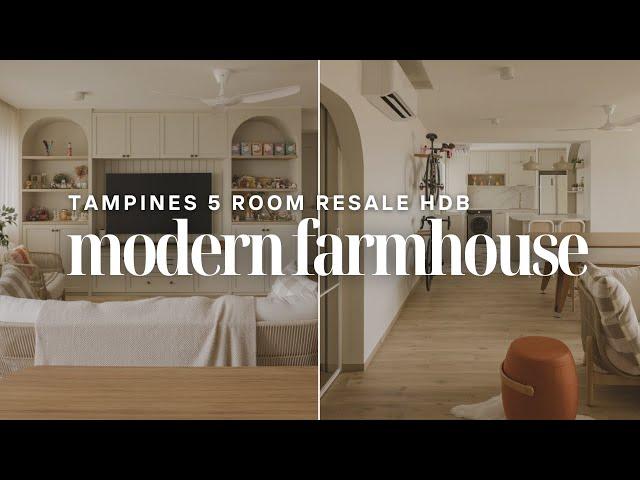 Modern Farmhouse 5-Room Resale HDB Renovation Reveal | Singapore Home Tour | Spouse the House