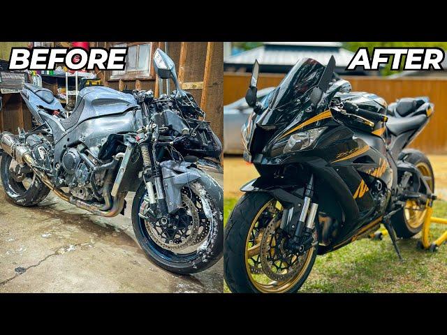 FULL BUILD:  REBUILDING A SALVAGE CRASHED 2020 KAWASAKI NINJA ZX-10R