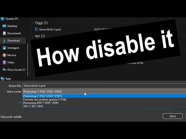 [Photoshop] How Disable Save as a copy feature (ENG / ITA)