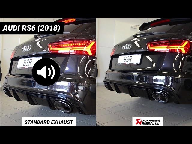 Audi RS6 standard exhaust system vs Akrapovic