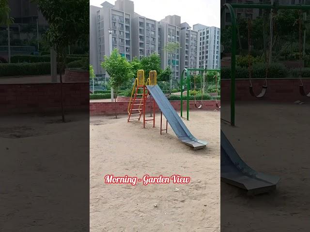 Morning Garden view | Children playing equipment in the Garden