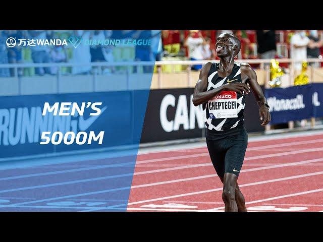 Joshua Cheptegei runs 5000m WORLD RECORD! (Monaco 2020) - Wanda Diamond League