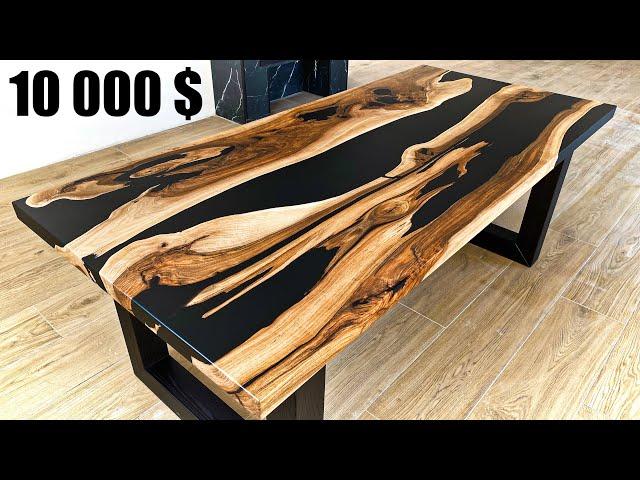 How to make a table.Walnut and epoxy resin table WOODWORKING