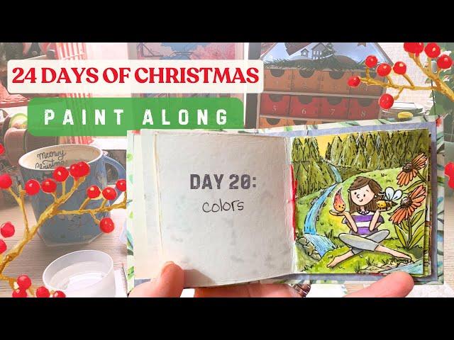 DRAW AND PAINT WITH ME | 24 Days of Christmas Paint Along | DAY 20: Colors