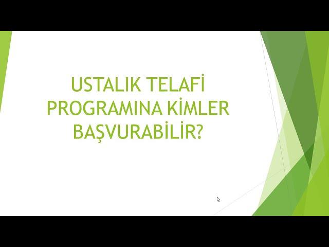 ustalık telafi programı