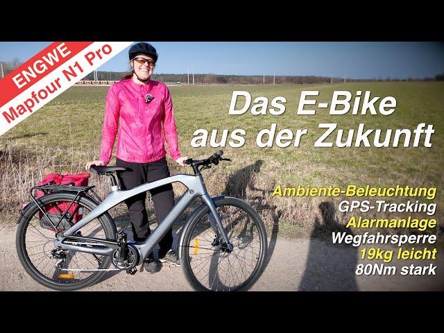 ENGWE Mapfour N1 Pro - Carbon-E-Bike mit GPS-Tracking, Alarmanlage, Ambiente-Beleuchtung...