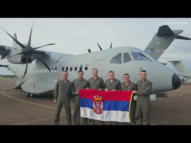 Serbian Air Force C295MW flight from Batajnica AFB to RAF Fairford for their inaugural RIAT display