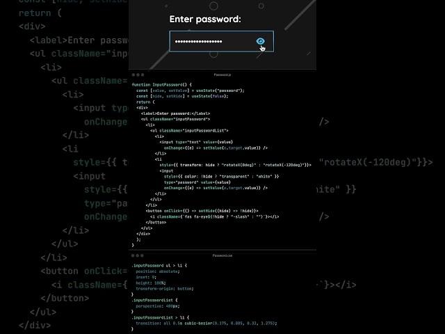 How to code input password toggle with #javascript and #css
