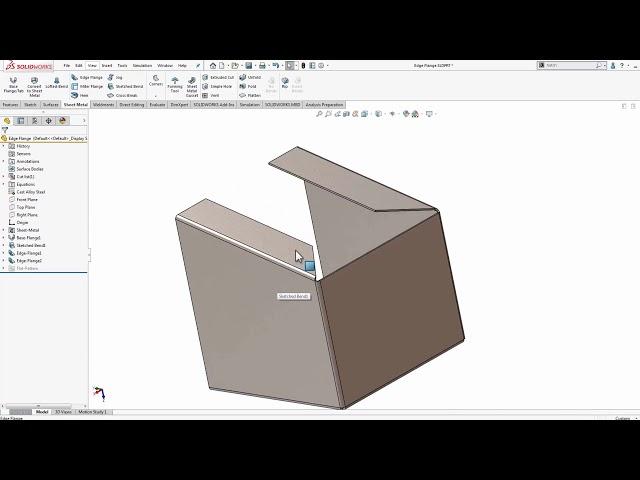 SOLIDWORKS - Mitered Edge Flanges on Non Parallel Edges