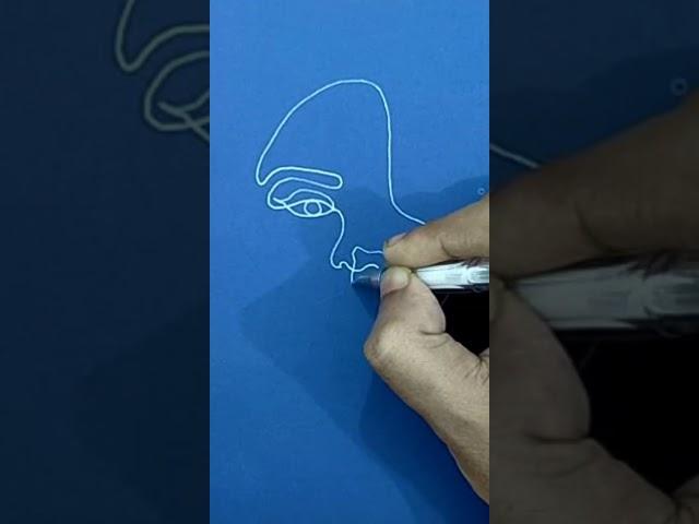 Face Drawing With Nonstop line./ #shorts #subscribe #shortsvideo #art #drawing #artshorts #artwork