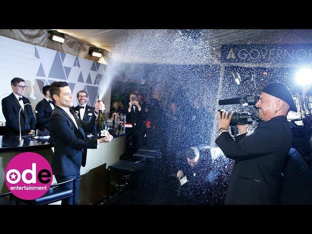 Oscars 2019: Rami Malek celebrates Oscar by spraying a magnum of champagne!