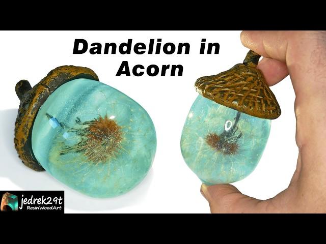 Amazing Resin Art. Dandelion in Acorn / Resin Art