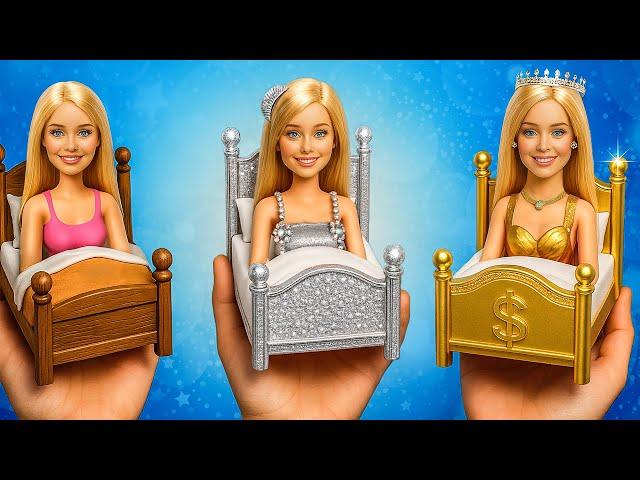 Poor vs Rich vs Giga Rich Doll Hacks  Viral Barbie Makeovers and DIYs