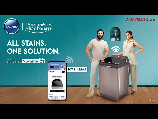 Lloyd Novante Washing Machine | IoT | All Stains, One Solution | Ranveer & Deepika | Hindi | 20 Sec