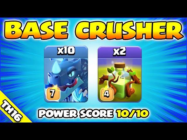 10 x E-Dragons + Overgrowth Spell = WOW!!! TH16 Attack Strategy (Clash of Clans)