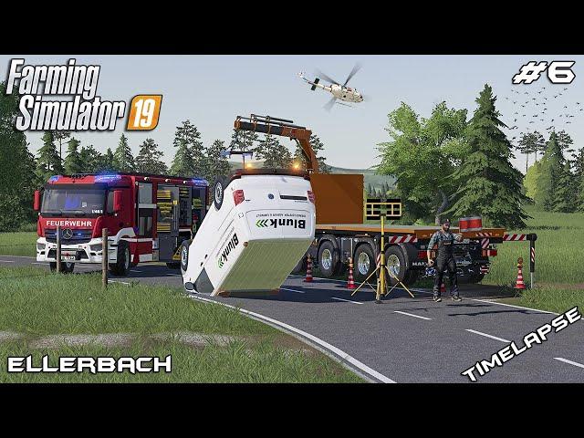 Cleaning BIG accident & removing TREE | Lawn Care on Ellerbach | Farming Simulator 19 | Episode 6