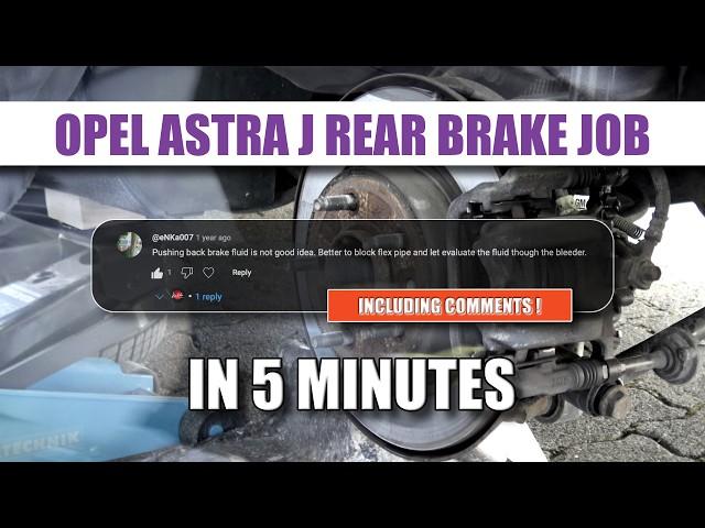 2011 Opel Astra J rear brake job in 5 minutes