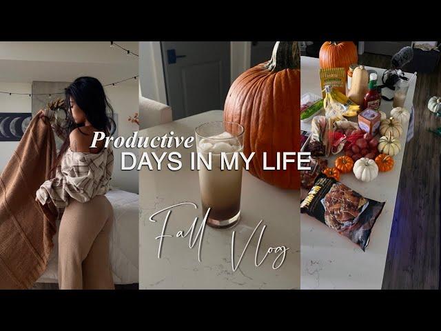 productive FALL VLOG | my mini pumpkin patch. trader joes haul. overthinking chats. cook with me