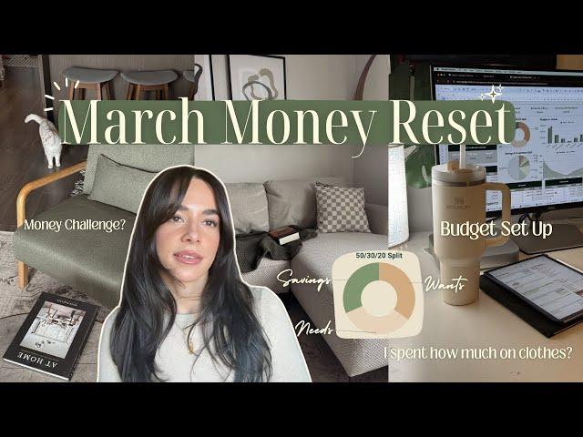 March Money Reset  budget with me, march money challenge, investment goals