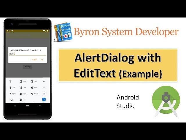 AlertDialog with EditText in Android Studio