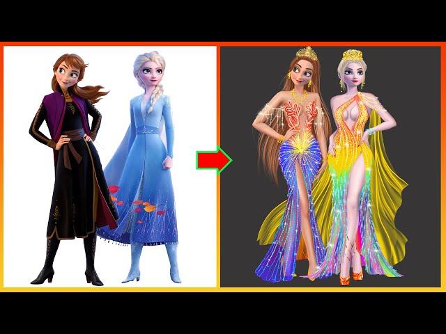 FROZEN: Elsa Anna TRANSFORMATION - Disney Princesses SWITCH UP Fashion Compilation