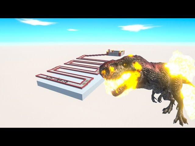 Escape From Fire T-rex - Last Survivor - Animal Revolt Battle Simulator