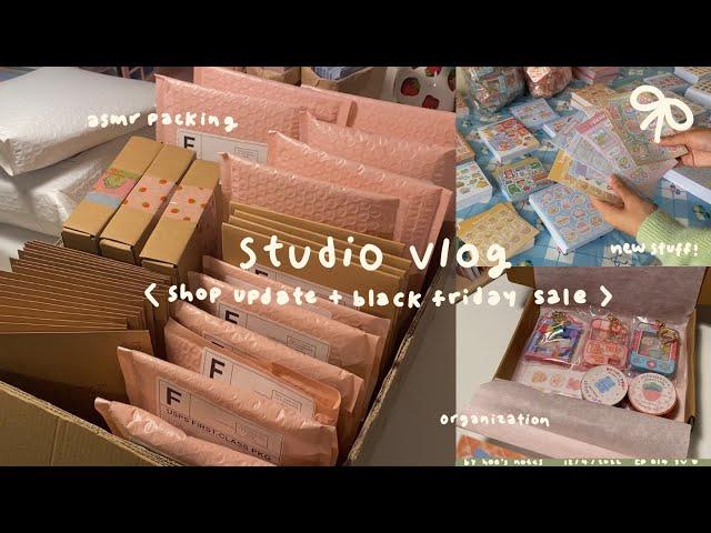studio vlog 014  black friday shop update + sale, asmr packing orders