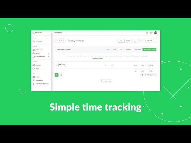 Simple time tracking by TimeCamp