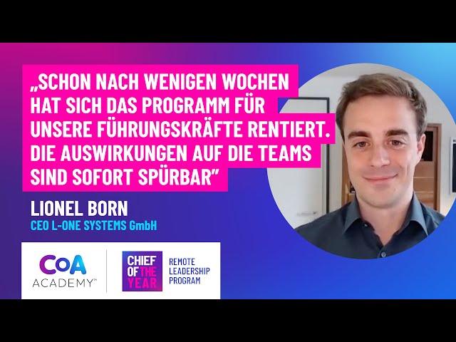 Lionel Born, CEO von L-One Systems über das Chief of the Year Program der CoA Academy