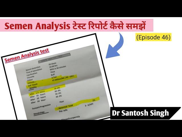 How to Read Semen Analysis Test Report? Infertility (Episode 46) Dr Santosh Singh