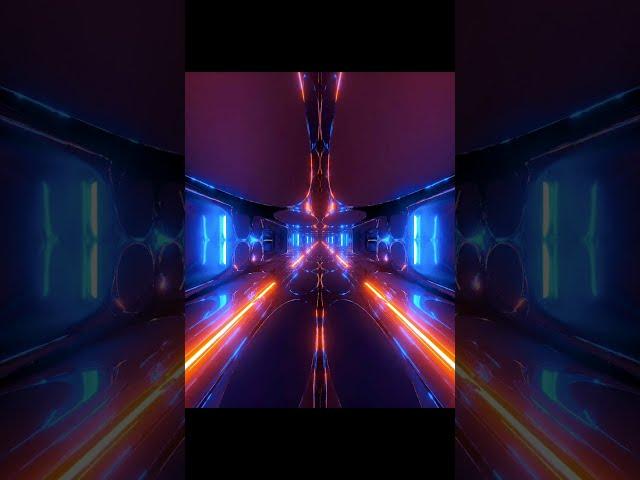 Infinity Corridor  | Futuristic Neon Abstract - FLYING THROUGH TUNNEL