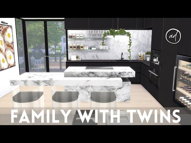 MODERN FAMILY HOUSE WITH TWINS || Sims 4 || CC SPEED BUILD + CC List