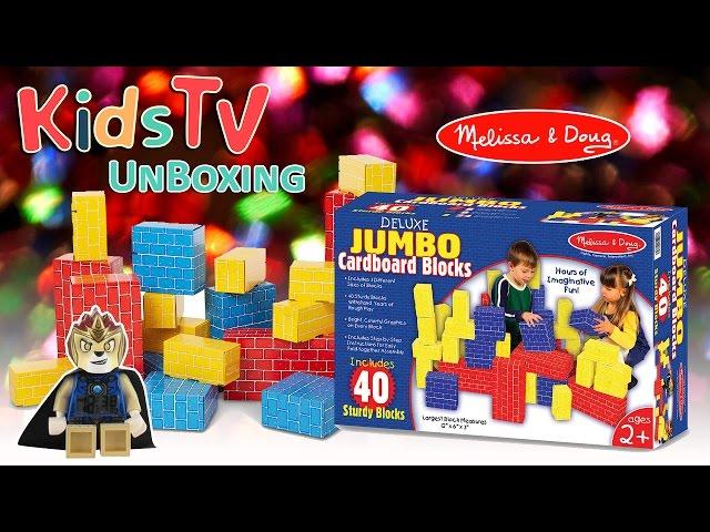 Melissa & Doug Deluxe Jumbo Cardboard Blocks Playtime with Gideon and Logan