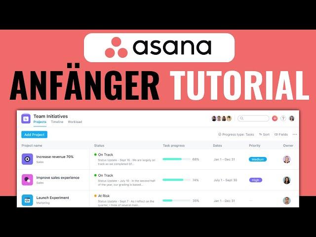 Asana Anfänger Tutorial - Full Guide 2025 (DEUTSCH)