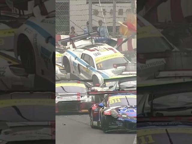 Mayhem at Macau!!  #crash #macau #mayhem #porsche #mercedes #bmw #audi #ferrari #honda #lamborghini