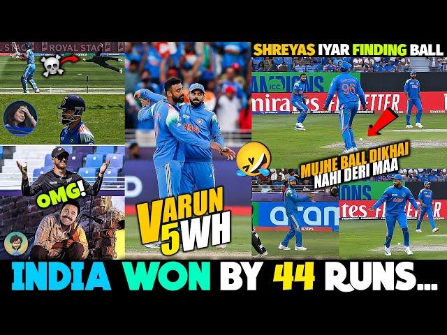 Varun 5 Wickets  Shreyas Iyar Funny Fielding  Now Aus Waiting in Semi 🫤 IND vs NZ CT  InCrico