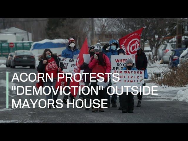 Acorn protests "demoviction" outside the mayors house