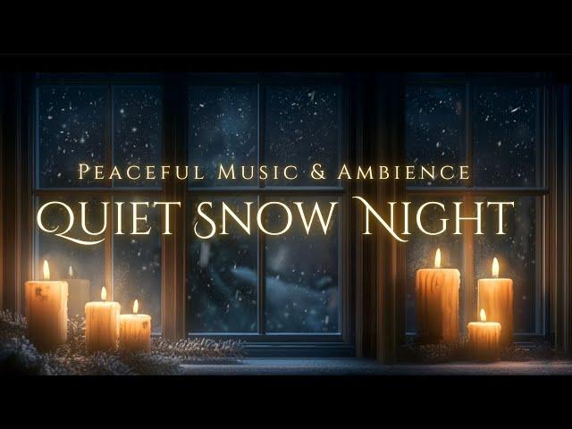 (NO MID-ROLL ADS) Peaceful Winter Night Ambience & Instrumental Piano Music for Sleep, Reading...