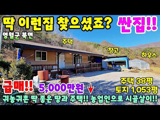 755. 귀농귀촌 넓은땅과 주택 농업인혜택까지 영월군 북면 전원주택 단독주택 제천부동산 영월부동산 주택매매 시골집급매 촌집매매 귀농귀촌 영월전원주택