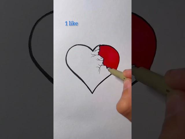 Broken Heart Drawing | Blood Heart Drawing  | #shorts #youtubeshorts #trending #drawing |